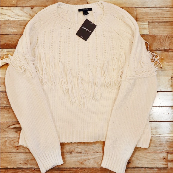 Forever 21 Sweaters - Fringe Chenille Knit Sweater